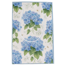 Sacola Para Presentes Média Saco de Presente de Hortênsia Azul | Elegante Gran