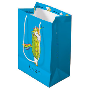 Sacola Para Presentes Média Saco de Presente de Milho Engraçado de Unicórnio