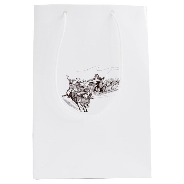 Sacola Para Presentes Média Saco de Presente de Natal  (Frente)