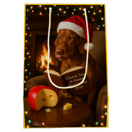 Sacola Para Presentes Média Saco de presente de Natal do cão Vizsla imposto so