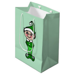 Sacola Para Presentes Média Saco de Presente de Natal do Elfo Retro