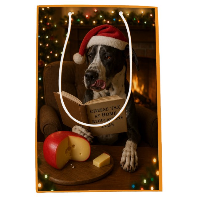 Sacola Para Presentes Média Saco de presente de Natal do Imposto do Queijo do  (Frente)