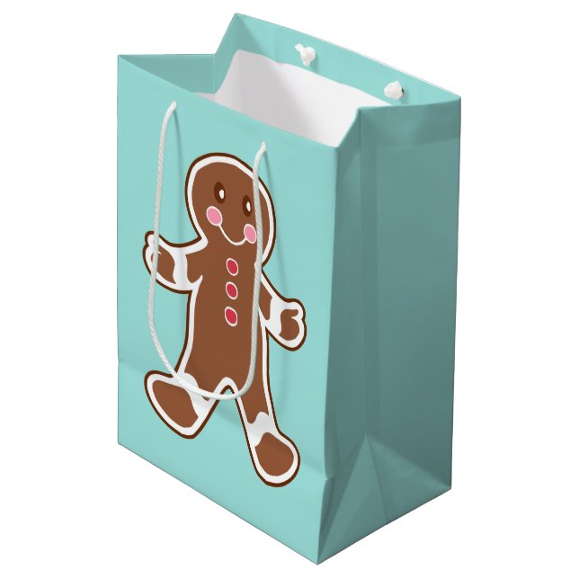 Sacola Para Presentes Média Saco de Presente de Natal do Menino de Biscoito de (Frente inclinada)
