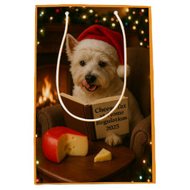 Sacola Para Presentes Média Saco de presente de Natal do Terrier West Highland
