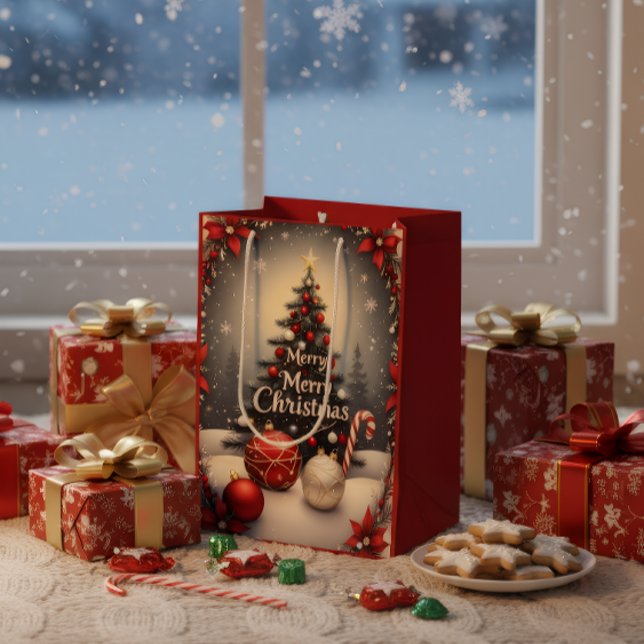 Sacola Para Presentes Média Saco de Presente de Natal Luxuoso (Criador carregado)