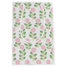 Saco de Presente de Natal Pink Daisy e Holly Branc