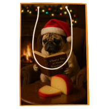 Saco de presente de Natal Pug