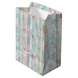 Sacola Para Presentes Média Saco de Presente de Painel de Madeira Pastel Rústi