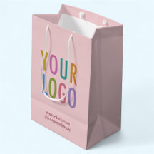 Saco de Presente de Papel Rosa Bege Personalizado 