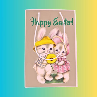 Sacola Para Presentes Média Saco de Presente de Páscoa Temático de Coelho Perf