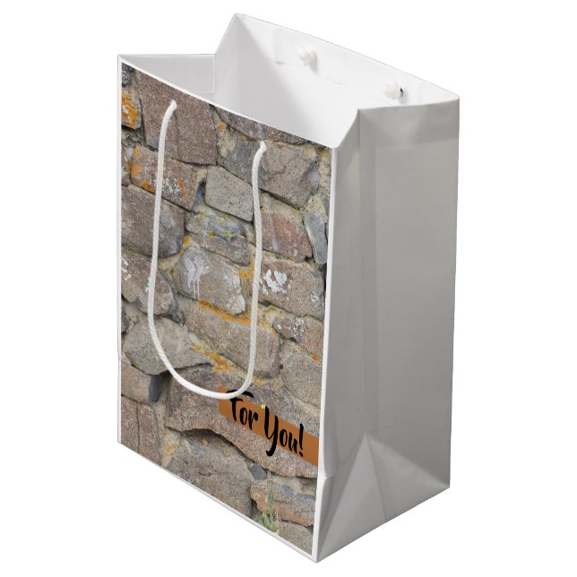 Sacola Para Presentes Média Saco de Presente de Pedra Empilhada (Frente inclinada)
