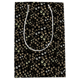 Sacola Para Presentes Média Saco de Presente de Pegada de Pata Elegante – Amor