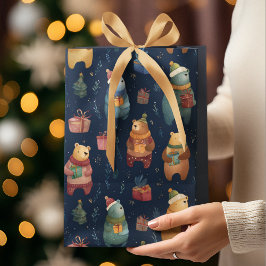 Sacola Para Presentes Média Saco de Presente de Ursos Coloridos e Caprichosos 