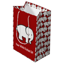 Sacola Para Presentes Média Saco de Presente Desenho Elefantes Brancos