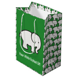 Sacola Para Presentes Média Saco de Presente Design Elefantes Brancos