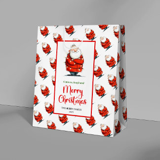 Sacola Para Presentes Média Saco de presente do Papai Noel moderno com charme