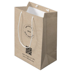 Sacola Para Presentes Média Saco de Presente Eco Kraft com Logotipo Personaliz