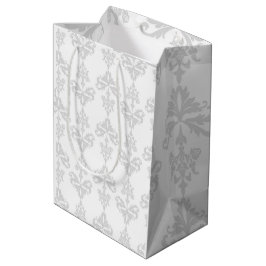 Sacola Para Presentes Média Saco de Presente Elegante Cinza Claro e Branco