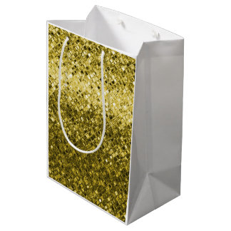 Sacola Para Presentes Média Saco de Presente em Folha de Ouro