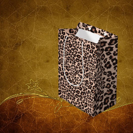 Sacola Para Presentes Média Saco de Presente Estampa de Leopardo Embalagem de 