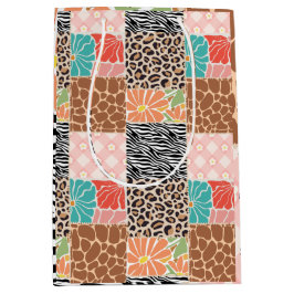 Sacola Para Presentes Média Saco de Presente Estilo Patchwork com Impressão An