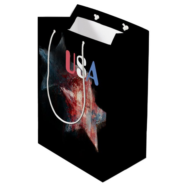 Sacola Para Presentes Média Saco de Presente EUA (Verso inclinado)