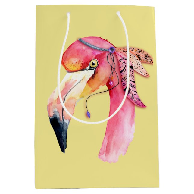 Sacola Para Presentes Média Saco de Presente Flamingo Boho Fiona (Frente)