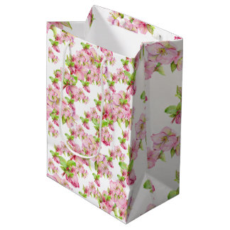 Sacola Para Presentes Média Saco de Presente - Flor de Hellebore Rosa