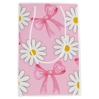 Sacola Para Presentes Média Saco de presente Flor e Laço de Margarida
