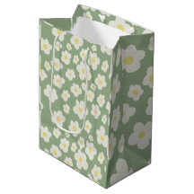 Saco de presente floral verde