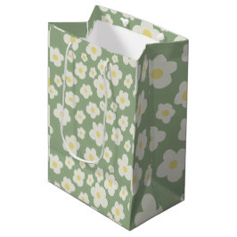 Sacola Para Presentes Média Saco de presente floral verde