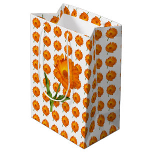 Sacola Para Presentes Média Saco de Presente - Flores de Calêndula