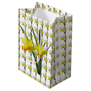 Sacola Para Presentes Média Saco de Presente - Flores de Narciso