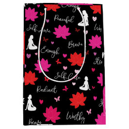 Sacola Para Presentes Média Saco de Presente Glossy Médio | Mindfulness Floral