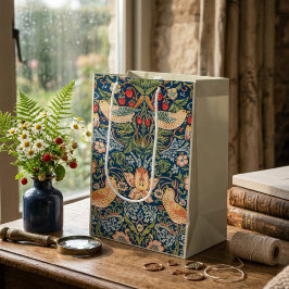 Sacola Para Presentes Média Saco de Presente Ladrão de Morango William Morris