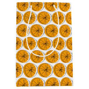 Sacola Para Presentes Média Saco de presente laranja cítrico médio