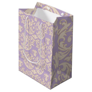 Sacola Para Presentes Média Saco de Presente Lavanda Barroco Coquete