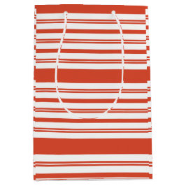 Sacola Para Presentes Média Saco de Presente Listra Horizontal Coral de Natal