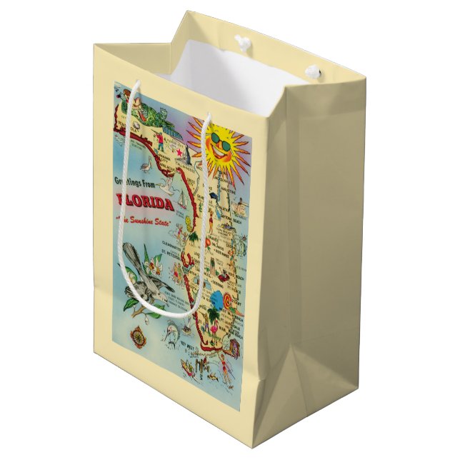 Sacola Para Presentes Média Saco de Presente Mapa da Flórida (Frente inclinada)
