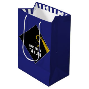 Sacola Para Presentes Média Saco de Presente Médio Azul de Graduação Personali