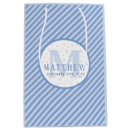 Sacola Para Presentes Média Saco de Presente Médio Azul do Menino Monograma