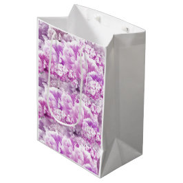 Sacola Para Presentes Média Saco de Presente Médio Buquê Misto Rosa Monocromát