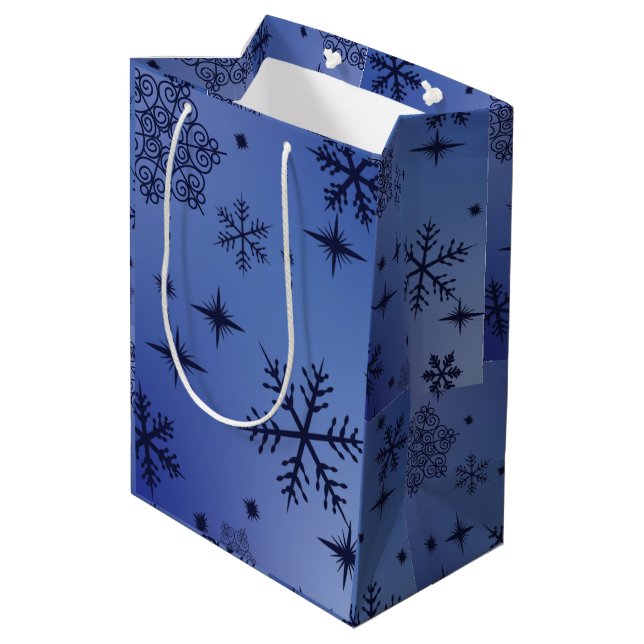 Sacola Para Presentes Média Saco de Presente Médio com Impressão de Floco de N (Verso inclinado)