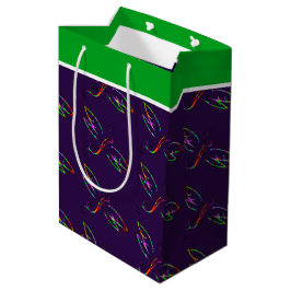 Sacola Para Presentes Média Saco de presente médio com libélulas coloridas