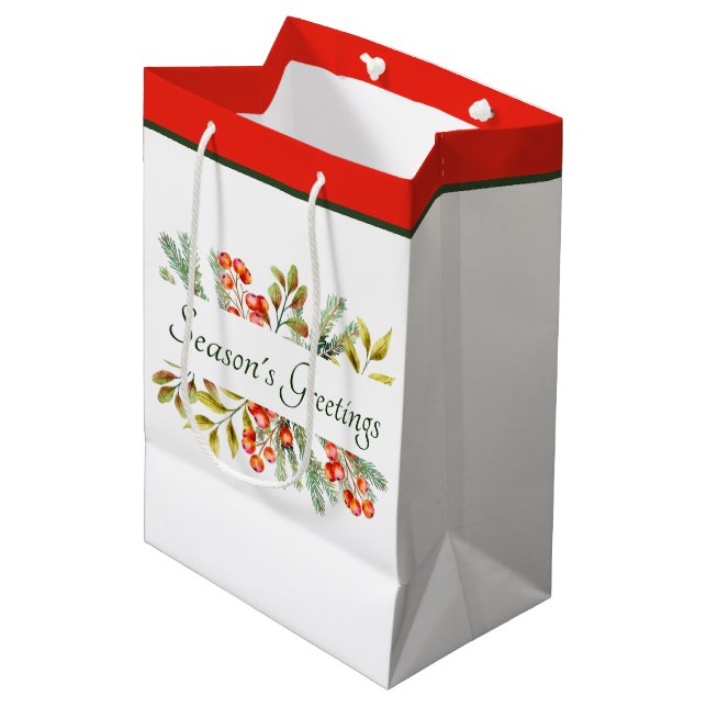 Sacola Para Presentes Média Saco de presente médio de banner botânico personal (Frente inclinada)
