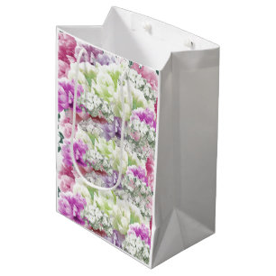 Sacola Para Presentes Média Saco de presente médio de flores de buquê misto mu