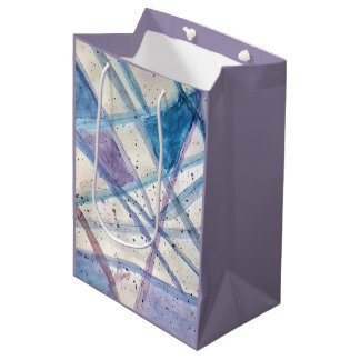 Sacola Para Presentes Média Saco de Presente Médio de Geometria de Lavanda Gel