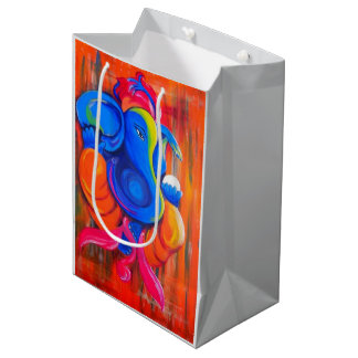 Sacola Para Presentes Média Saco de Presente Médio Elefante Fada
