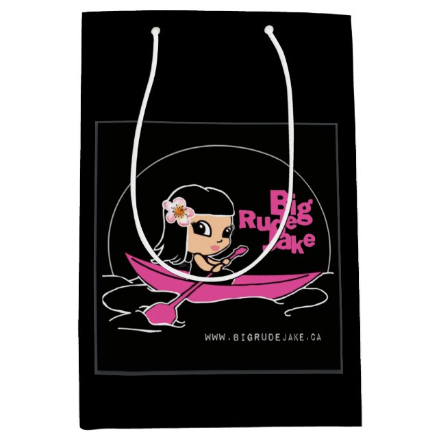 Sacola Para Presentes Média Saco de Presente Médio Logo Canoa Rosa BRJ (Frente)