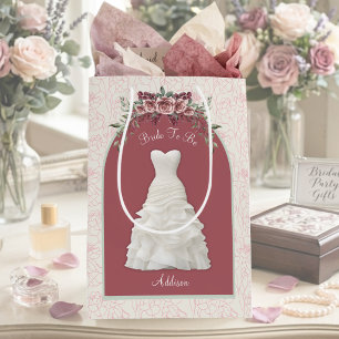 Sacola Para Presentes Média Saco de Presente Médio Luxo Dusty Rose Noiva Para